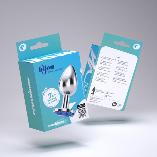 PLUG ANAL BIJOU BLEU PETIT CRUSHIOUS AVEC SAC VELOUTÉ GRATUIT