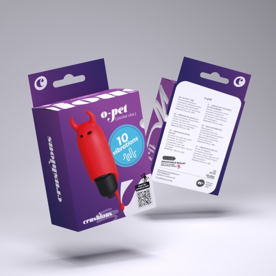 CRUSHIOUS O-PET DEVIL WITH 10 VIBRATION BULLET RED