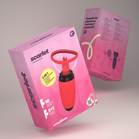 5 + 1 GRATUITO SCARLET STIMOLATORE RICARICABILE A POMPA VULVARE CRUSHIOUS
