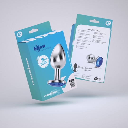 PLUG ANAL BIJOU BLEU GRAND CRUSHIOUS AVEC SAC VELOUTÉ GRATUIT