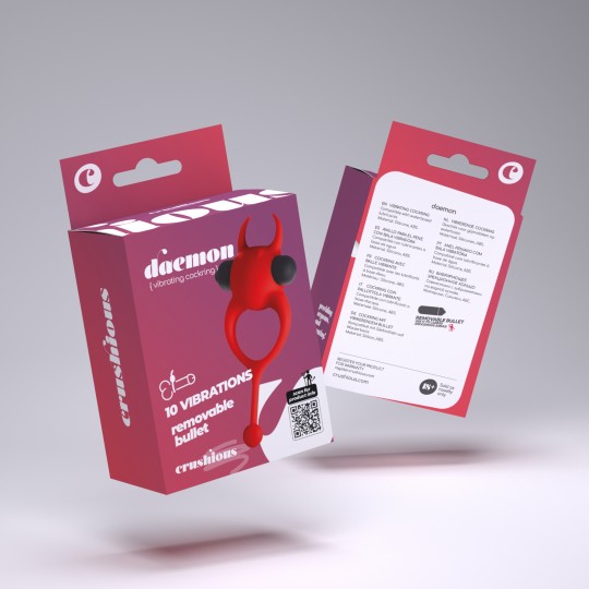 DAEMON ANEL PARA O PÉNIS COM VIBRAÇÃO VERMELHO CRUSHIOUS