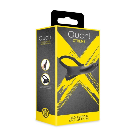 DILDO SHAPED FACE STRAP-ON - BLACK