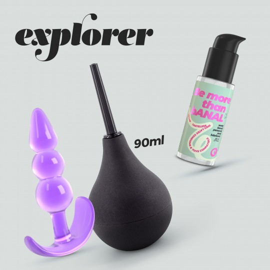 CRUSHIOUS EXPLORER ANAL DOUCHE 90ML WITH ANAL LUBRICANT 50ML AND THE PLUNGER ANAL PLUG