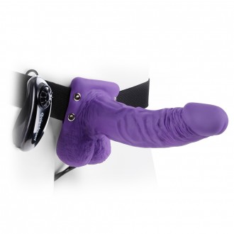 CAVO STRAP-ON CON VIBRAZIONE E TESTICOLI 7 " FETISH FANTASY SERIE VIOLA