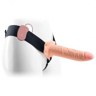 STRAP-ON HUECO CON VIBRACIÓN REAL RAPTURE AIR FEELING 8" BLANCO