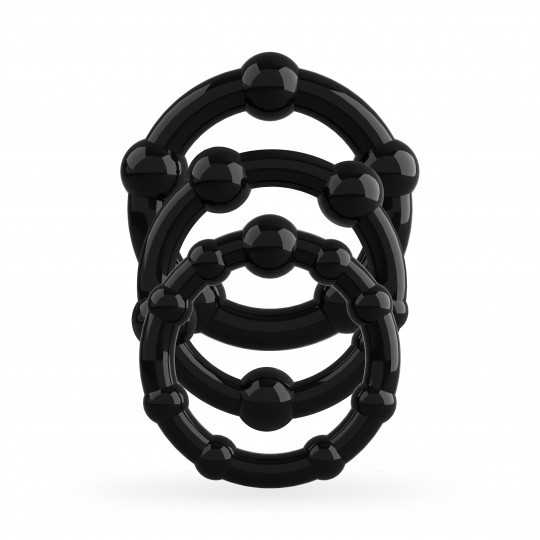 CRUSHIOUS NERO TRIPLE BEAD COCK RINGS SET