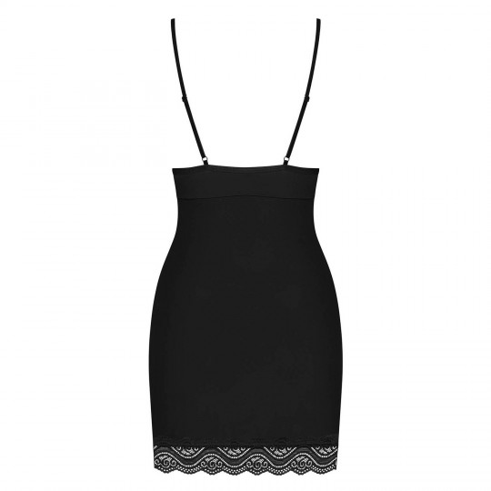 OBSESSIVE DIYOSA CHEMISE AND THONG BLACK
