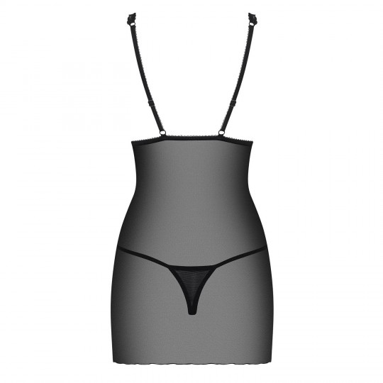 CAMISA DE NOITE E TANGA LUCITA OBSESSIVE PRETA