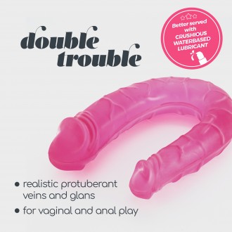 PACK OF 24 DOUBLE TROUBLE DOUBLE DILDO CRUSHIOUS PINK