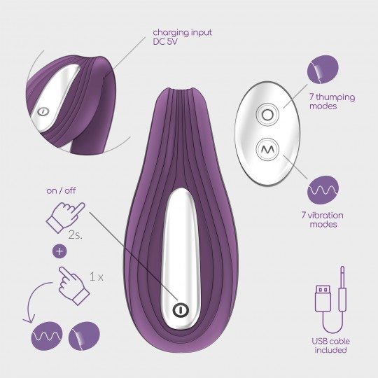 PLEASURISER RECHARGEABLE VIBRATOR WITH REMOTE CONTROL AND FREE WATERBASED LUBRICANT CRUSHIOUS