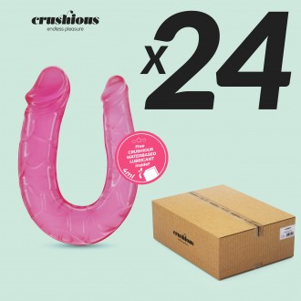 PACK OF 24 DOUBLE TROUBLE DOUBLE DILDO CRUSHIOUS PINK