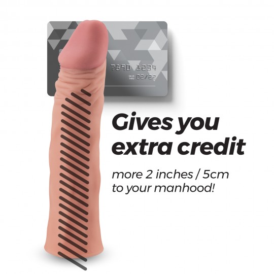 FUNDA DE PENE REALISTA CON EXTENSIÓN DE 2&quot; THE MACHO CRUSHIOUS