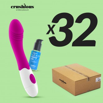 PACK OF 32 CRUSHIOUS GROWLIE VIBRATOR WITH WATERBASED LUBRICANT INCLUDED