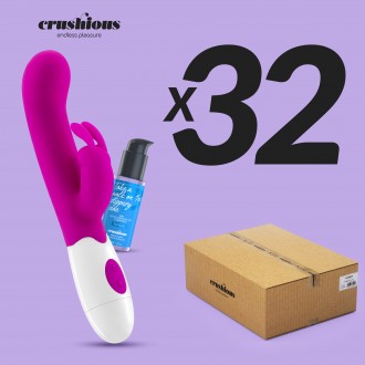 PACK OF 32 CRUSHIOUS JIGGLIE RABBIT VIBRATOR WITH WATERBASED LUBRICANT INCLUDED