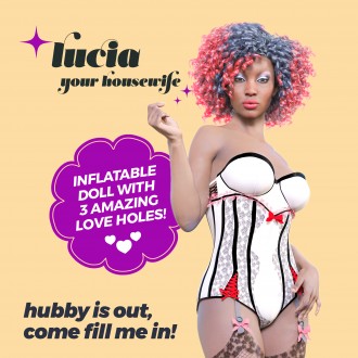 CRUSHIOUS LUCIA THE HOUSEWIFE EBONY INFLATABLE DOLL
