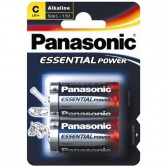 2 C LR14 ALKALINE PANASONIC BATTERIES