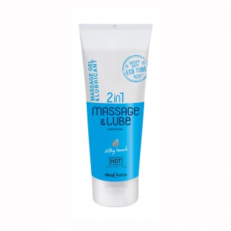 HOT™ SILKY TOUCH WATER-BASED MASSAGE GEL AND LUBRICANT 2IN1 200ML