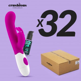PACK OF 32 CRUSHIOUS JIGGLIE RABBIT VIBRATOR WITH WATERBASED LUBRICANT INCLUDED