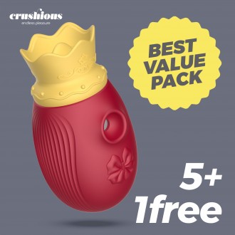 PACK 5 +1 GRATUIT STIMULATEUR CLITORIEN MONARCH CRUSHIOUS ROUGE