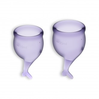 TESTER FEEL SECURE 2 MENSTRUAL CUPS SET SATISFYER LILAC