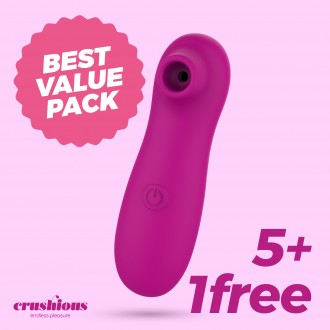 5 + 1 GRÁTIS NOOKIE ESTIMULADOR CLITORIANO RECARREGÁVEL CRUSHIOUS