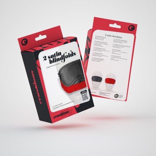 PACK DE 30 2 ANTIFACES DE SATÉN CRUSHIOUS NEGRO &amp; ROJO