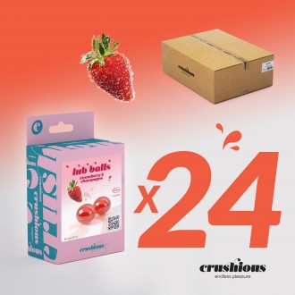 PACK OF 24 LUB BALLS STRAWBERRY & CHAMPAGNE FLAVOURED LUBRICATING BALLS CRUSHIOUS