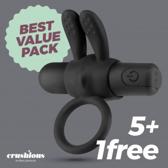 5 + 1 GRATUIT WONKA ANNEAU DE PÉNIS AVEC BALLE VIBRANTE RECHARGEABLE CRUSHIOUS