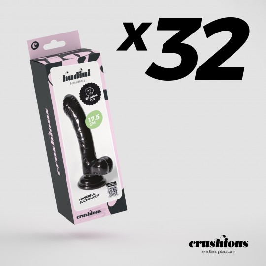 PACK OF 32 CRUSHIOUS HUDINI JELLY ANAL DILDO BLACK
