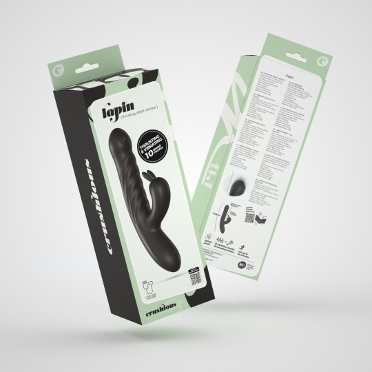 LAPIN VIBRATORE RABBIT RICARICABILE  CON SPINTA NERO CRUSHIOUS