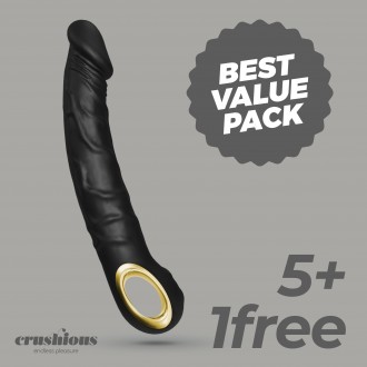 5 + 1 GRATUITO MAGNUS VIBRADOR REALISTA NEGRO CRUSHIOUS