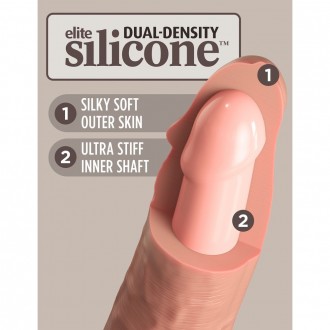 8\" VIBRATING + DUAL DENSITY SILICONE COCK