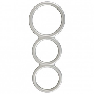 METALLIC SILICONE TRIPLE COCK AND BALL RING