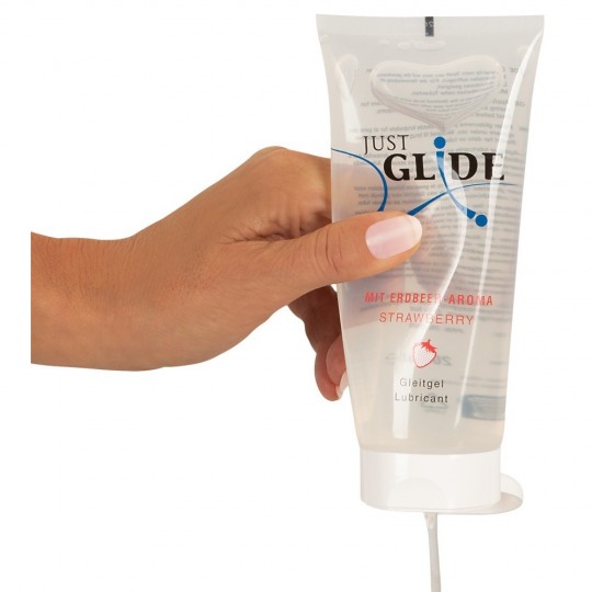 LUBRIFIANT À BASE D'EAU AROMATISÉ À LA FRAISE 200 ML JUST GLIDE