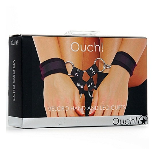 ALGEMAS PARA OS PULSOS E TORNOZELOS OUCH! VELCRO HAND AND LEG CUFFS PRETAS