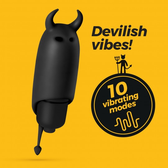 O-PET DIABLE AVEC VIBROMASSEUR BULLET À 10 VIBRATIONS NOIR CRUSHIOUS