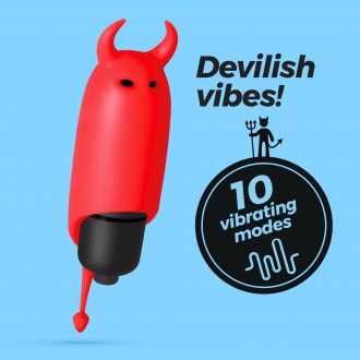 CRUSHIOUS O-PET DEVIL WITH 10 VIBRATION BULLET RED