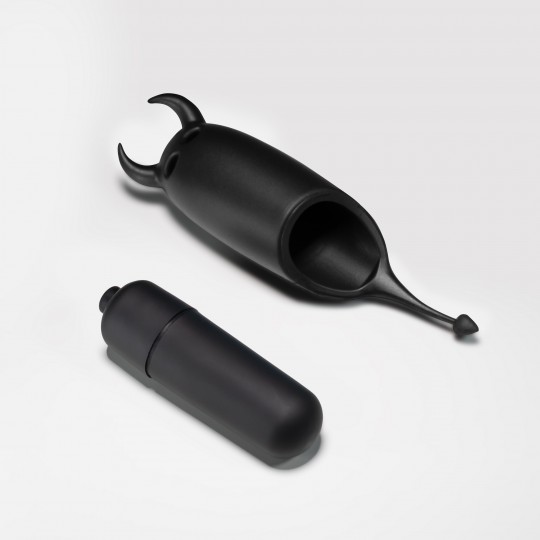 O-PET DIABLE AVEC VIBROMASSEUR BULLET À 10 VIBRATIONS NOIR CRUSHIOUS