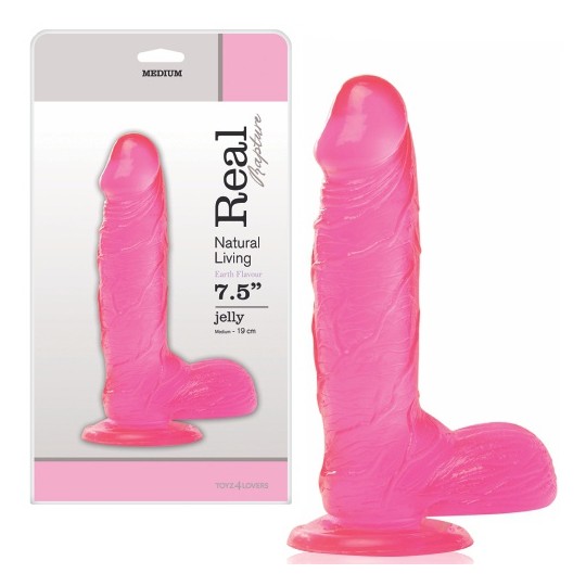 VERO RAPIMENTO TERRA SAPORE DILDO 7.5 &quot; ROSA