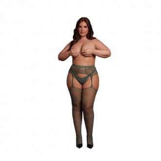 ЧУЛКИ В СЕТОЧКУ И КРУЖЕВНЫЕ ПОДВЯЗКИ - КОРОЛЕВСКИЙ РАЗМЕР