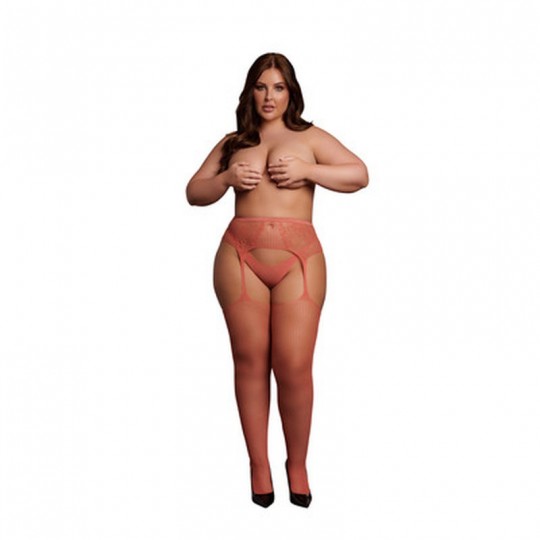 ЧУЛКИ В СЕТОЧКУ И КРУЖЕВНЫЕ ПОДВЯЗКИ - КОРОЛЕВСКИЙ РАЗМЕР