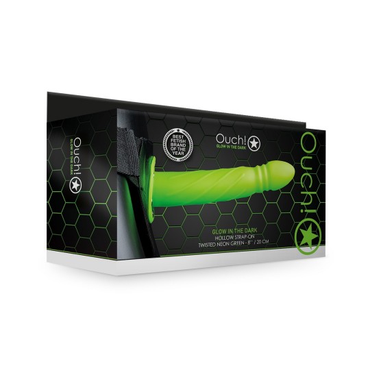 СВЕТЯЩИЙСЯ В ТЕМНОТЕ ВИТОЙ ПОЛЫЙ СТРАПОН - 8 / 20 СМ