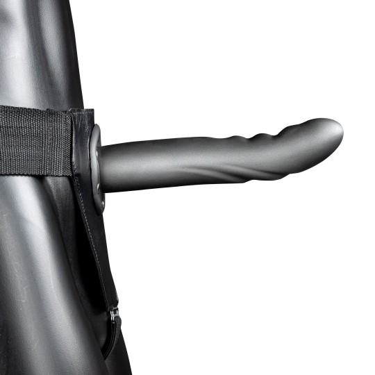 ТЕКСТУРИРОВАННЫЙ ИЗОГНУТЫЙ ПОЛЫЙ СТРАПОН - 8 / 20 СМ