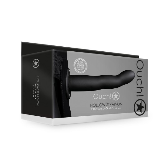 ИЗОГНУТЫЙ ПОЛЫЙ СТРАПОН - 8 / 20 СМ