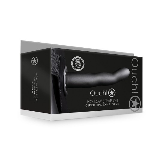 ИЗОГНУТЫЙ ПОЛЫЙ СТРАПОН - 8 / 20 СМ