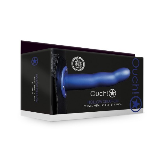 ИЗОГНУТЫЙ ПОЛЫЙ СТРАПОН - 8 / 20 СМ