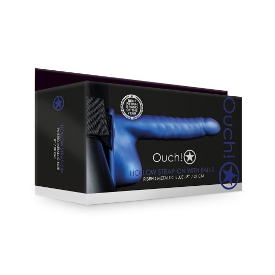 РЕБРИСТЫЙ ПОЛЫЙ СТРАПОН С ШАРИКАМИ - 8 / 21 СМ