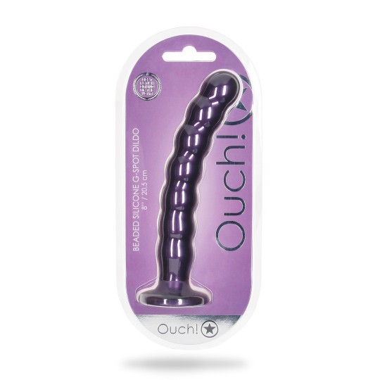 BEADED SILICONE G-SPOT DILDO - 8' / 20,5 CM
